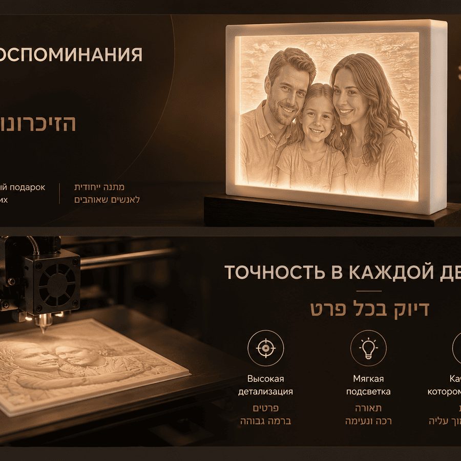 Lithophane with a family photo